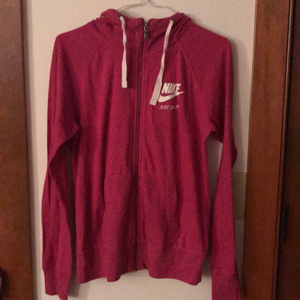nike pink zip up hoodie